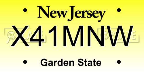 X41MNW New Jersey License Plate