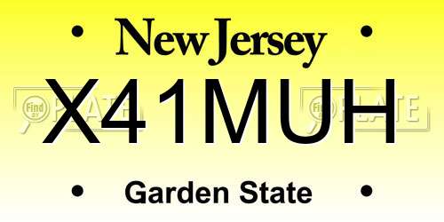 X41MUH New Jersey License Plate