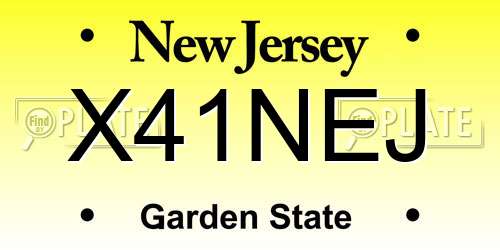 X41NEJ New Jersey License Plate