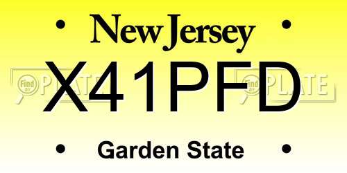 X41PFD New Jersey License Plate