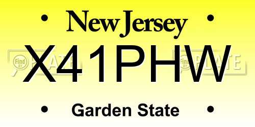 X41PHW New Jersey License Plate