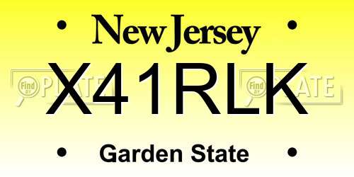 X41RLK New Jersey License Plate
