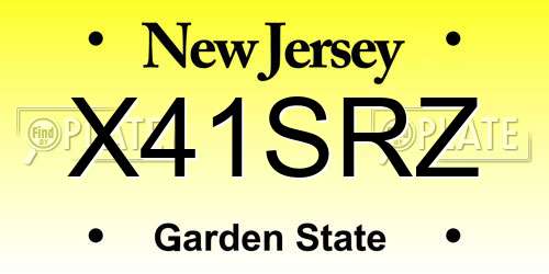 X41SRZ New Jersey License Plate