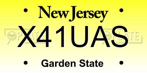 X41UAS New Jersey License Plate
