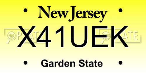 X41UEK New Jersey License Plate