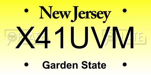 X41UVM New Jersey License Plate