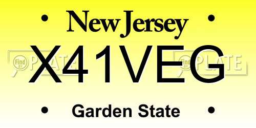 X41VEG New Jersey License Plate