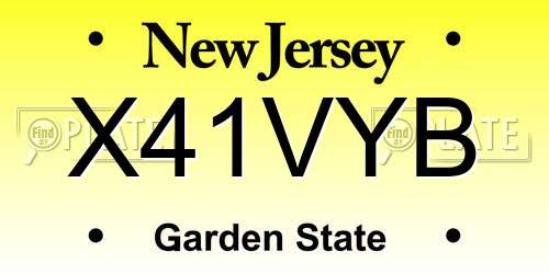 X41VYB New Jersey License Plate