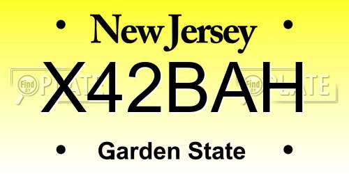 X42BAH New Jersey License Plate