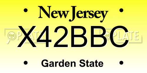 X42BBC New Jersey License Plate
