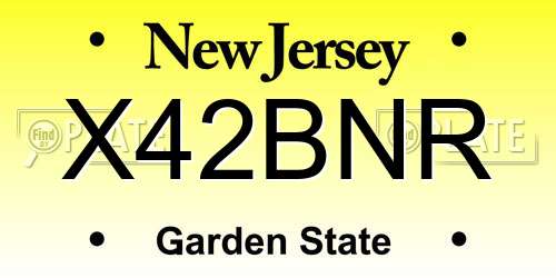 X42BNR New Jersey License Plate