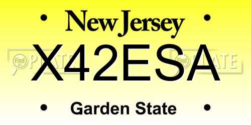 X42ESA New Jersey License Plate