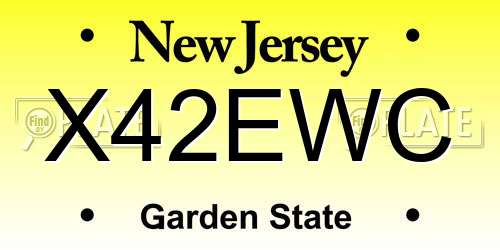 X42EWC New Jersey License Plate