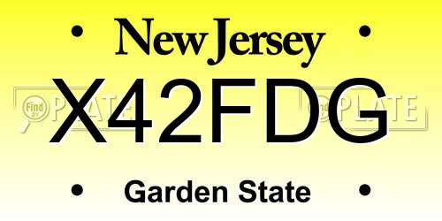 X42FDG New Jersey License Plate