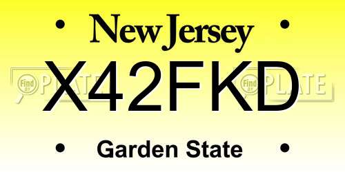 X42FKD New Jersey License Plate