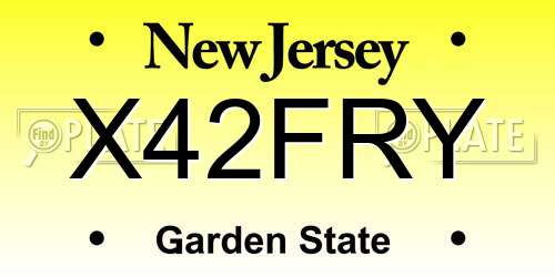X42FRY New Jersey License Plate