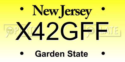 X42GFF New Jersey License Plate