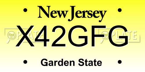 X42GFG New Jersey License Plate