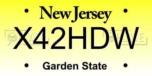 X42HDW New Jersey License Plate