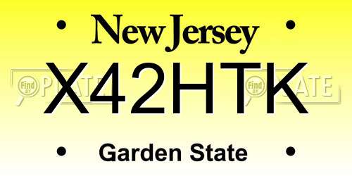 X42HTK New Jersey License Plate