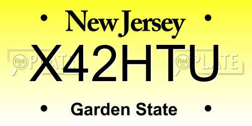 X42HTU New Jersey License Plate