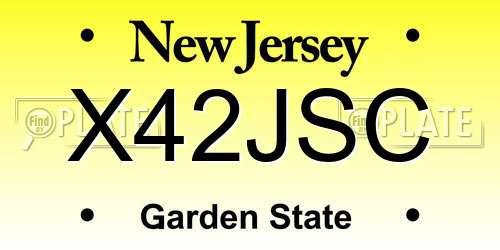 X42JSC New Jersey License Plate