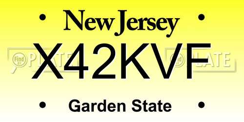 X42KVF New Jersey License Plate