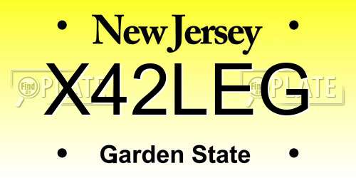 X42LEG New Jersey License Plate