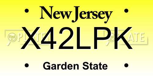 X42LPK New Jersey License Plate