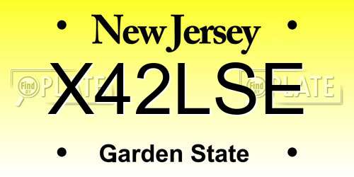 X42LSE New Jersey License Plate