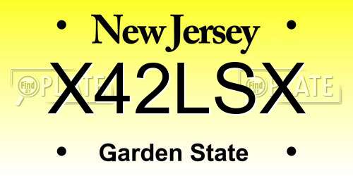 X42LSX New Jersey License Plate