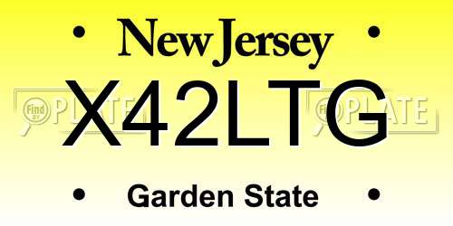 X42LTG New Jersey License Plate