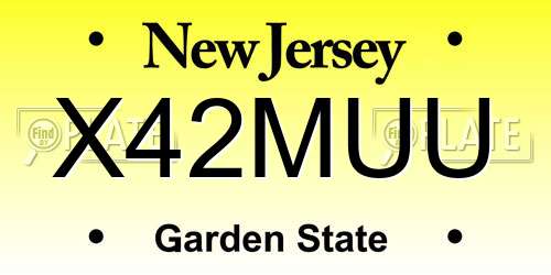 X42MUU New Jersey License Plate