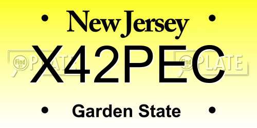 X42PEC New Jersey License Plate