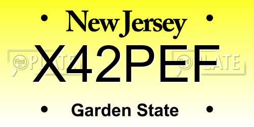 X42PEF New Jersey License Plate
