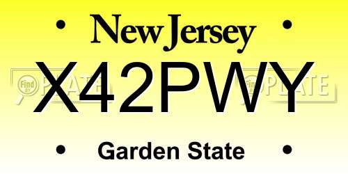 X42PWY New Jersey License Plate