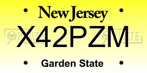X42PZM New Jersey License Plate