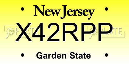 X42RPP New Jersey License Plate