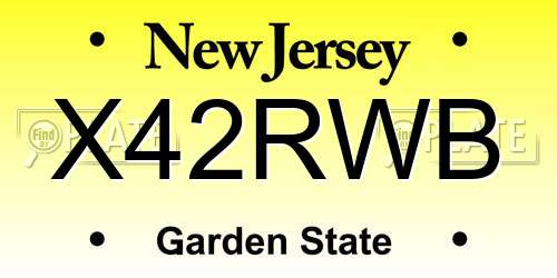 X42RWB New Jersey License Plate
