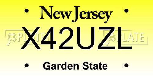 X42UZL New Jersey License Plate