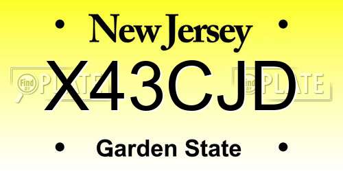 X43CJD New Jersey License Plate