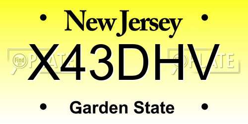 X43DHV New Jersey License Plate