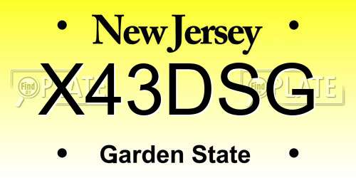X43DSG New Jersey License Plate