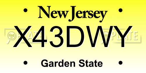 X43DWY New Jersey License Plate