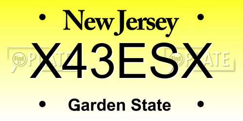 X43ESX New Jersey License Plate