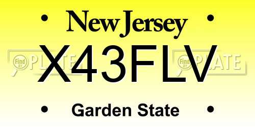 X43FLV New Jersey License Plate