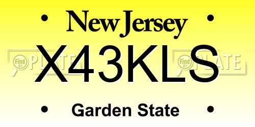 X43KLS New Jersey License Plate