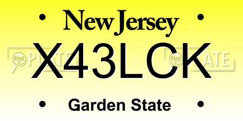 X43LCK New Jersey License Plate