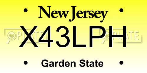 X43LPH New Jersey License Plate