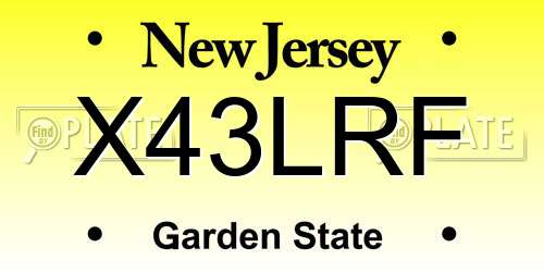 X43LRF New Jersey License Plate